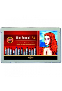 Estojo Lápis de Cera Aquarelável C/24 8284 Koh-i-noor